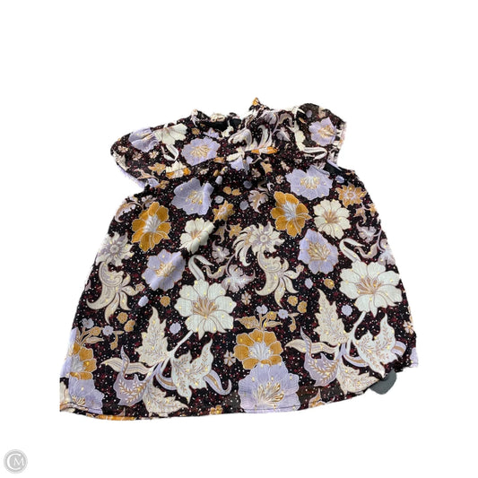 Top Short Sleeve By Christian Siriano In Floral Print, Size: L