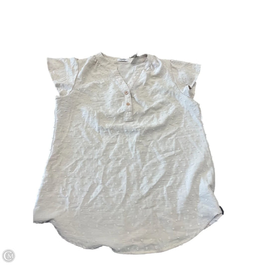 Top Short Sleeve Basic By Clothes Mentor In Cream, Size: M