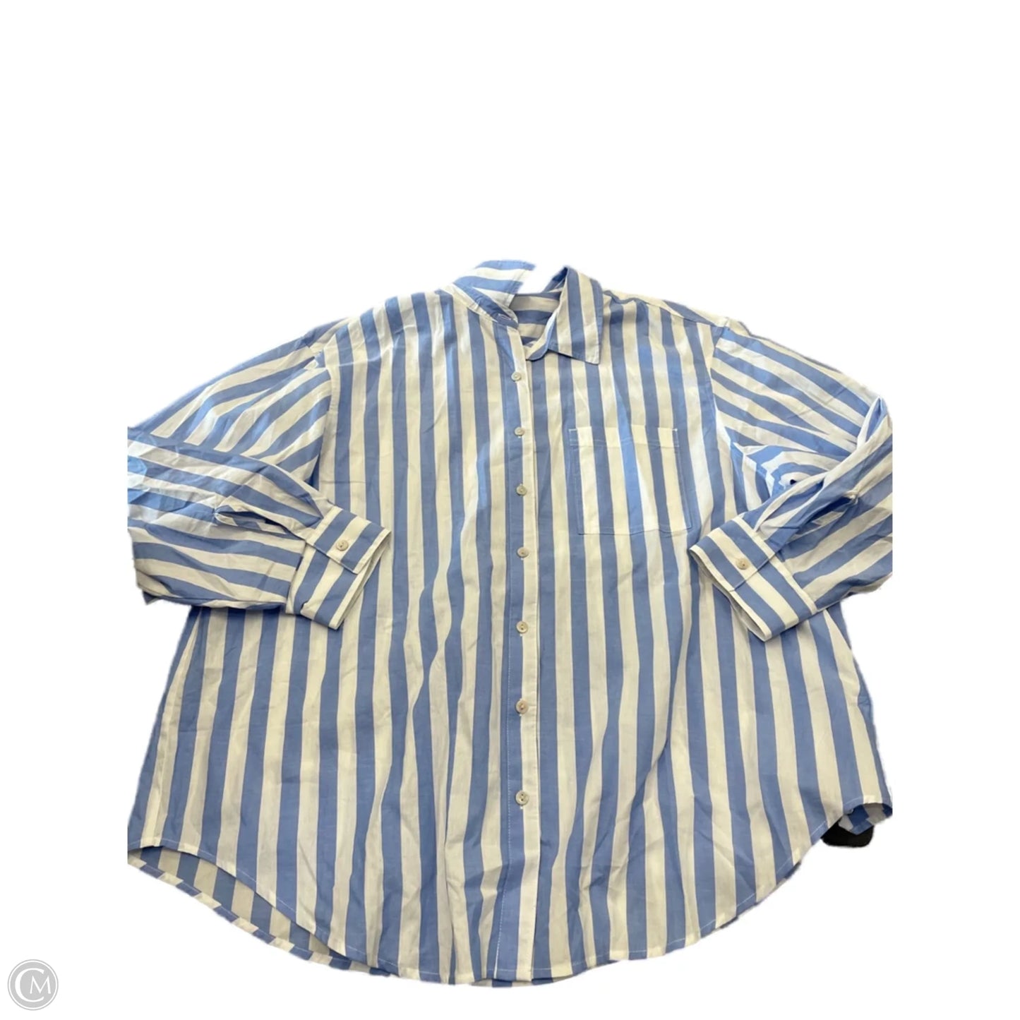 Top Long Sleeve Basic By Maurices In Blue & White, Size: Xl