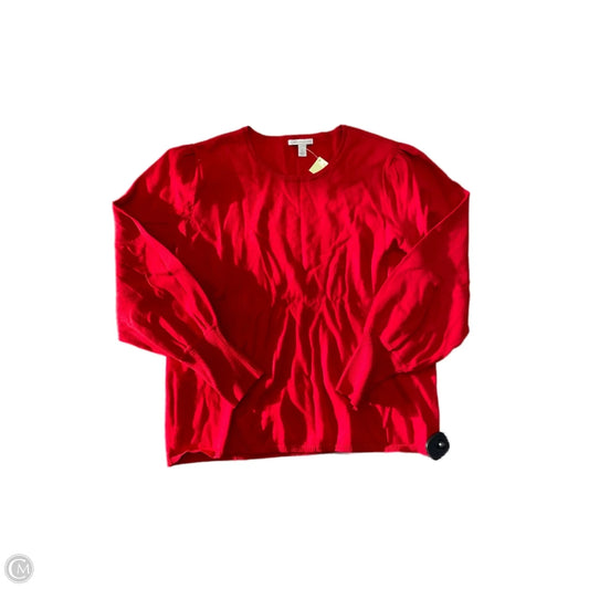 Top Long Sleeve Basic By Cato In Red, Size: Xl