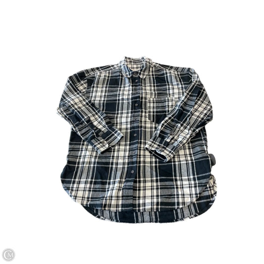 Top Long Sleeve Basic By Universal Thread In Plaid Pattern, Size: S