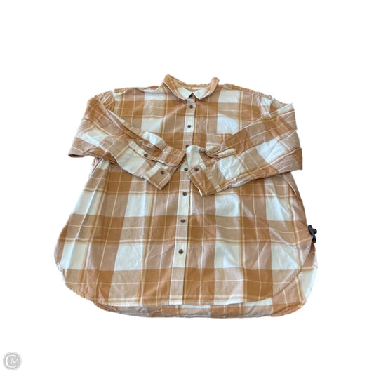 Top Long Sleeve Basic By Universal Thread In Plaid Pattern, Size: Xxl