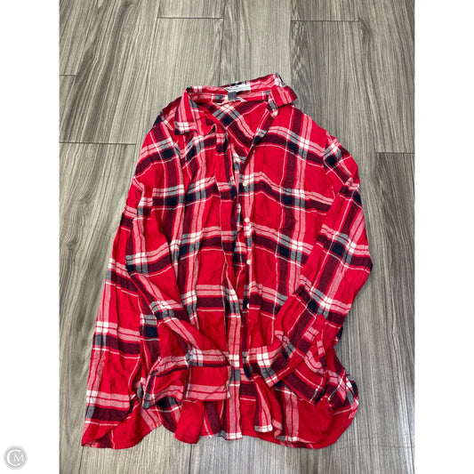 Top Long Sleeve Basic By Old Navy In Plaid Pattern, Size: Xl