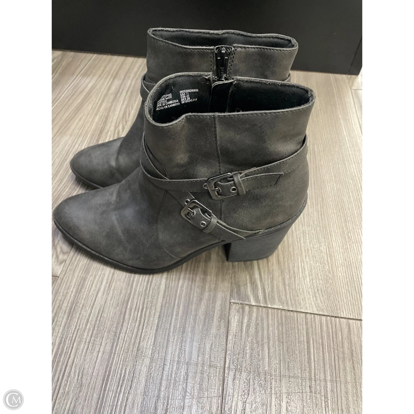 Boots Ankle Heels By Faded Glory In Black, Size: 9