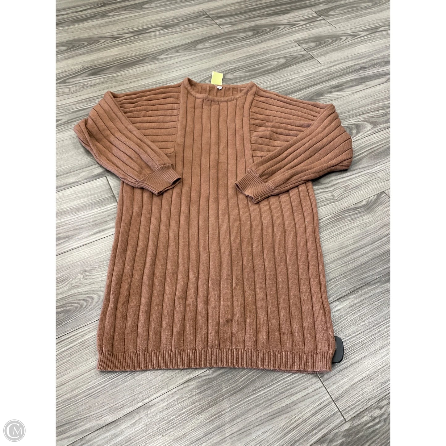 Dress Sweater By Clothes Mentor In Brown, Size: L