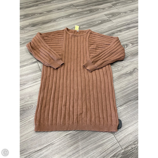Dress Sweater By Clothes Mentor In Brown, Size: L