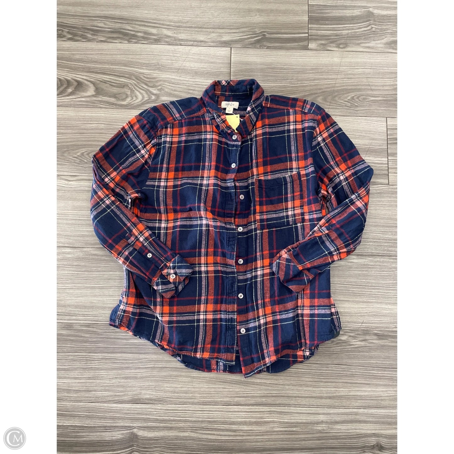 Top Long Sleeve Basic By Style And Company In Navy, Size: L