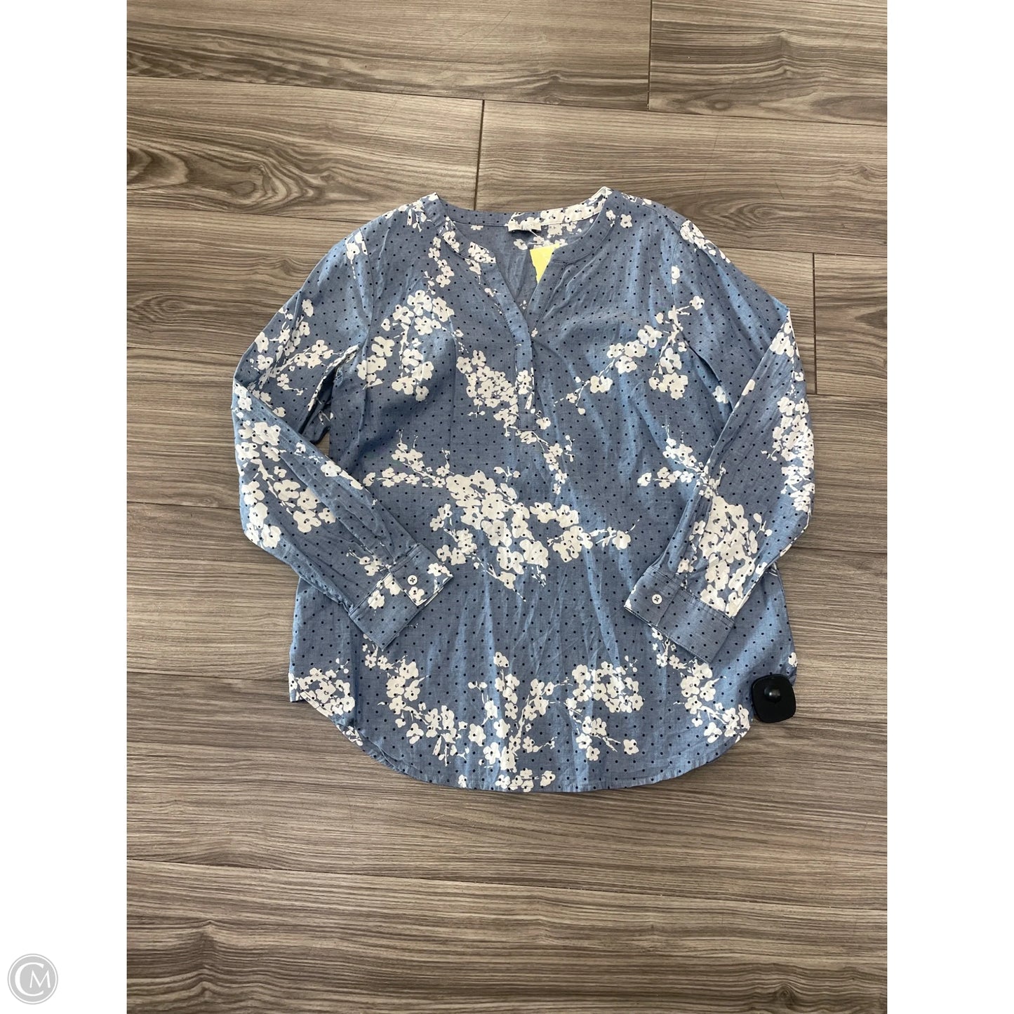 Top Long Sleeve Basic By Talbots In Blue, Size: Mp
