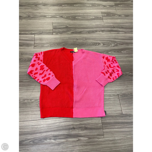 Sweater By Love Ellie In Pink & Red, Size: L