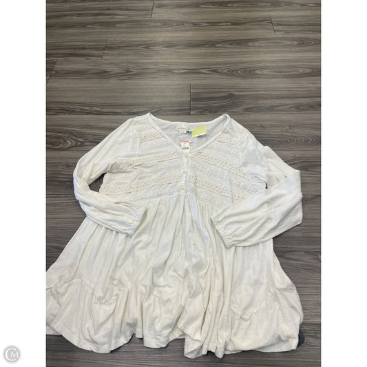 Top Long Sleeve Basic By Anthropologie In White, Size: Xl