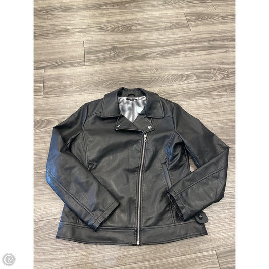 Jacket Leather By Ana In Black, Size: M