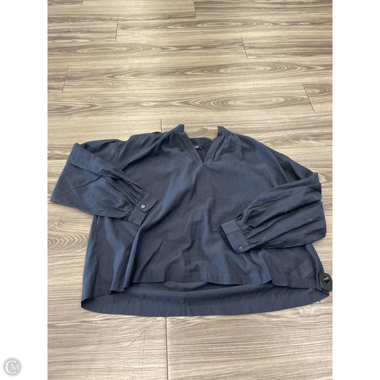 Top Long Sleeve Basic By Madewell In Navy, Size: M