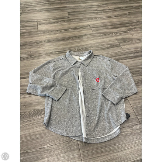 Jacket Shirt By Clothes Mentor In Grey, Size: Xl