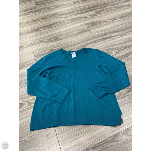 Sweater By Talbots In Teal, Size: Xl