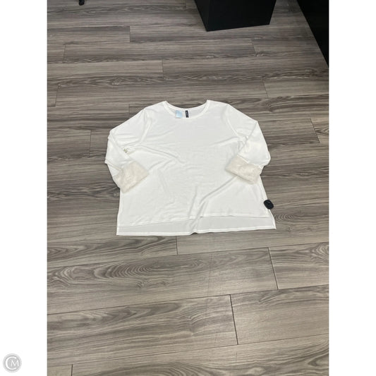 Top Long Sleeve Basic By Massini In White, Size: 3x