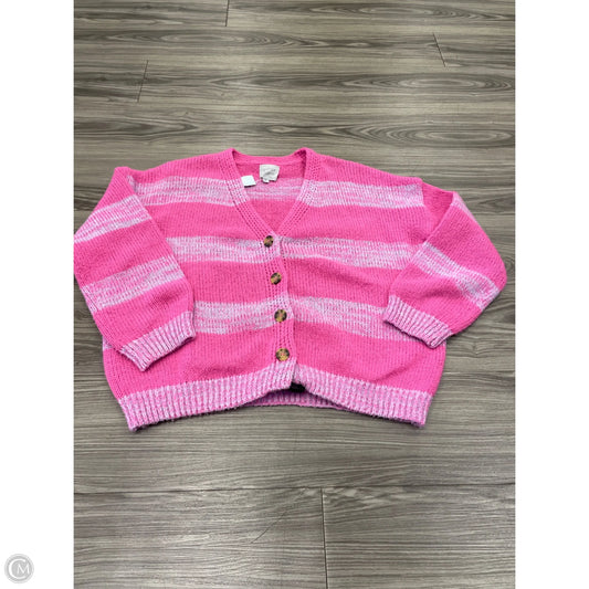 Cardigan By Clothes Mentor In Pink & Purple, Size: M