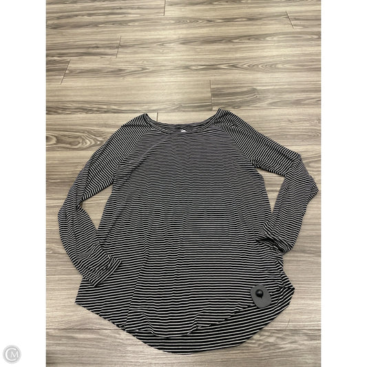 Top Long Sleeve Basic By American Eagle In Striped Pattern, Size: L
