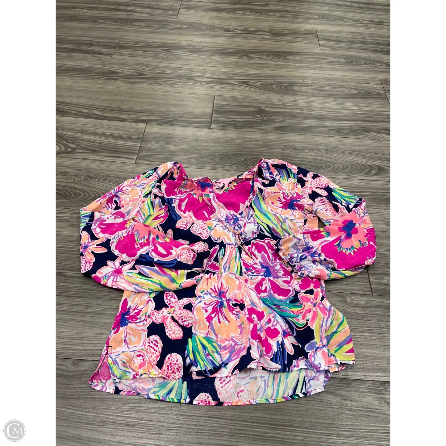 Top Long Sleeve Designer By Lilly Pulitzer In Floral Print, Size: M