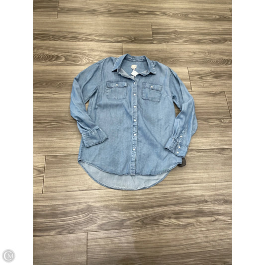 Top Long Sleeve Basic By A New Day In Blue, Size: M