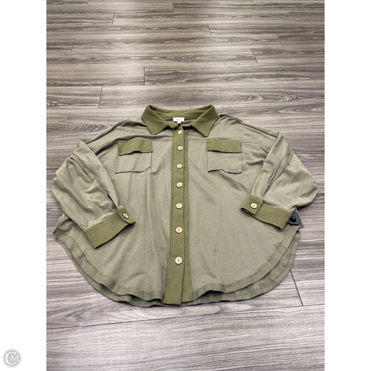 Top Long Sleeve Basic By Heyson In Green, Size: 2x