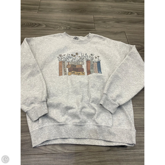 Sweatshirt Crewneck By Gildan In Grey, Size: M