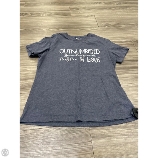 Top Short Sleeve By Bella + Canvas In Grey, Size: L