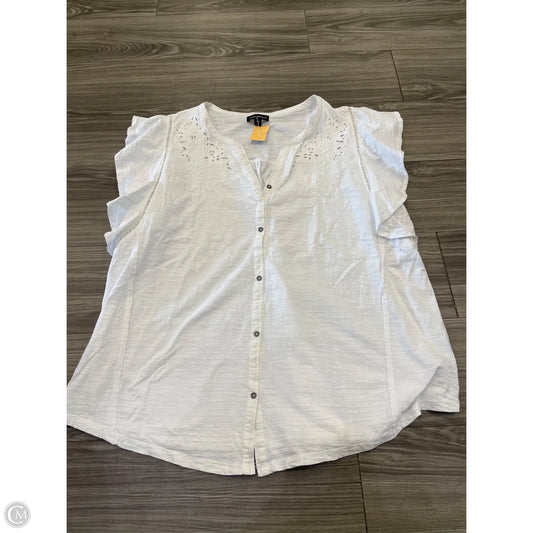 Top Short Sleeve Basic By Lane Bryant In White, Size: 18