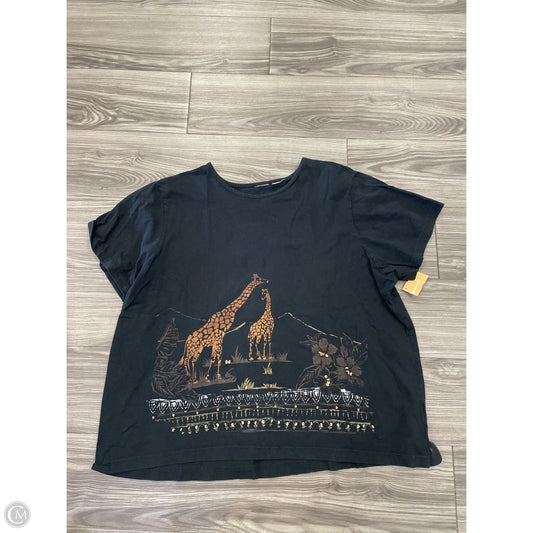 Top Short Sleeve By Clothes Mentor In Black, Size: 2x
