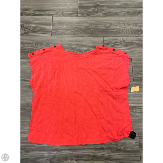 Top Short Sleeve Basic By Croft And Barrow In Coral, Size: 2x