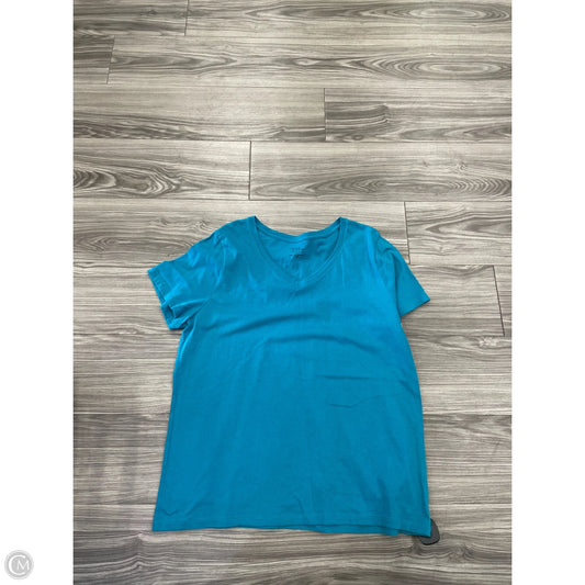 Top Short Sleeve Basic By Time And Tru In Teal, Size: 2x