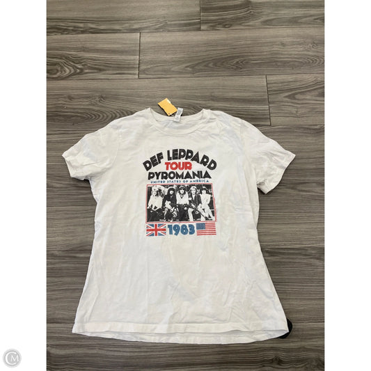 Top Short Sleeve By Bella + Canvas In White, Size: L