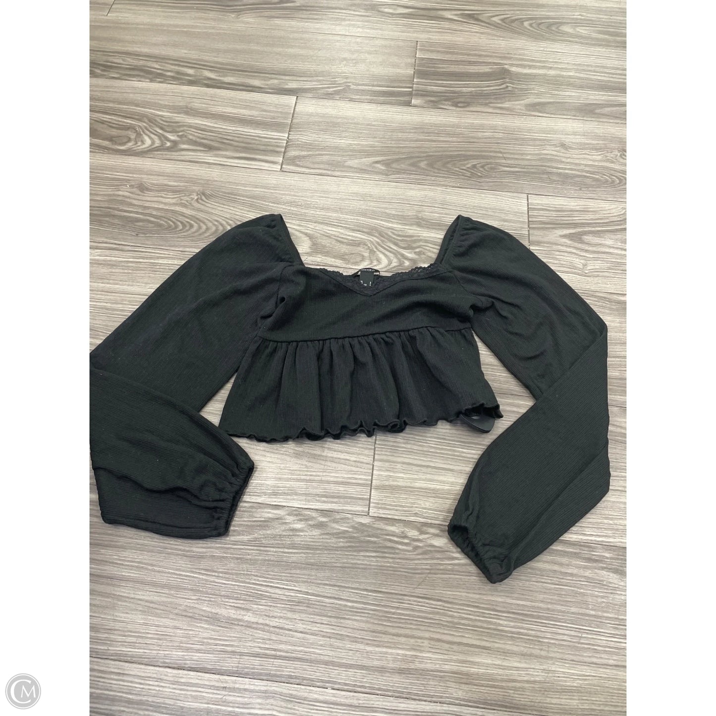 Top Long Sleeve Basic By Forever 21 In Black, Size: S