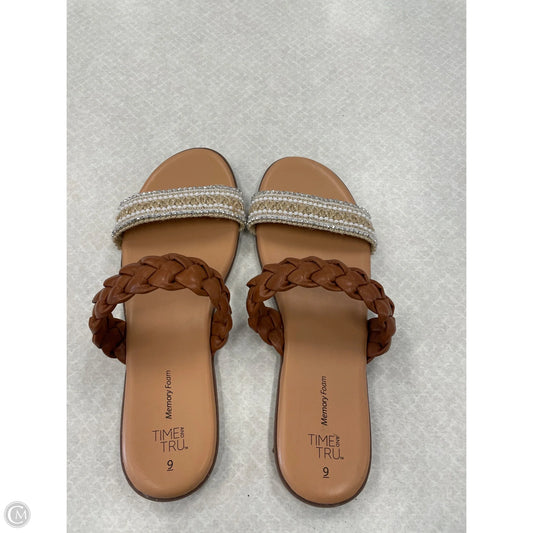 Sandals Flats By Time And Tru In Brown, Size: 9