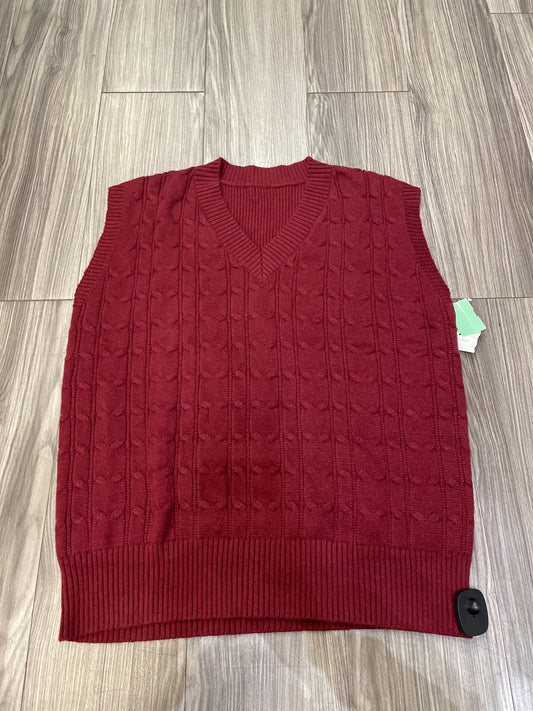 Vest Sweater By Clothes Mentor In Red, Size: L