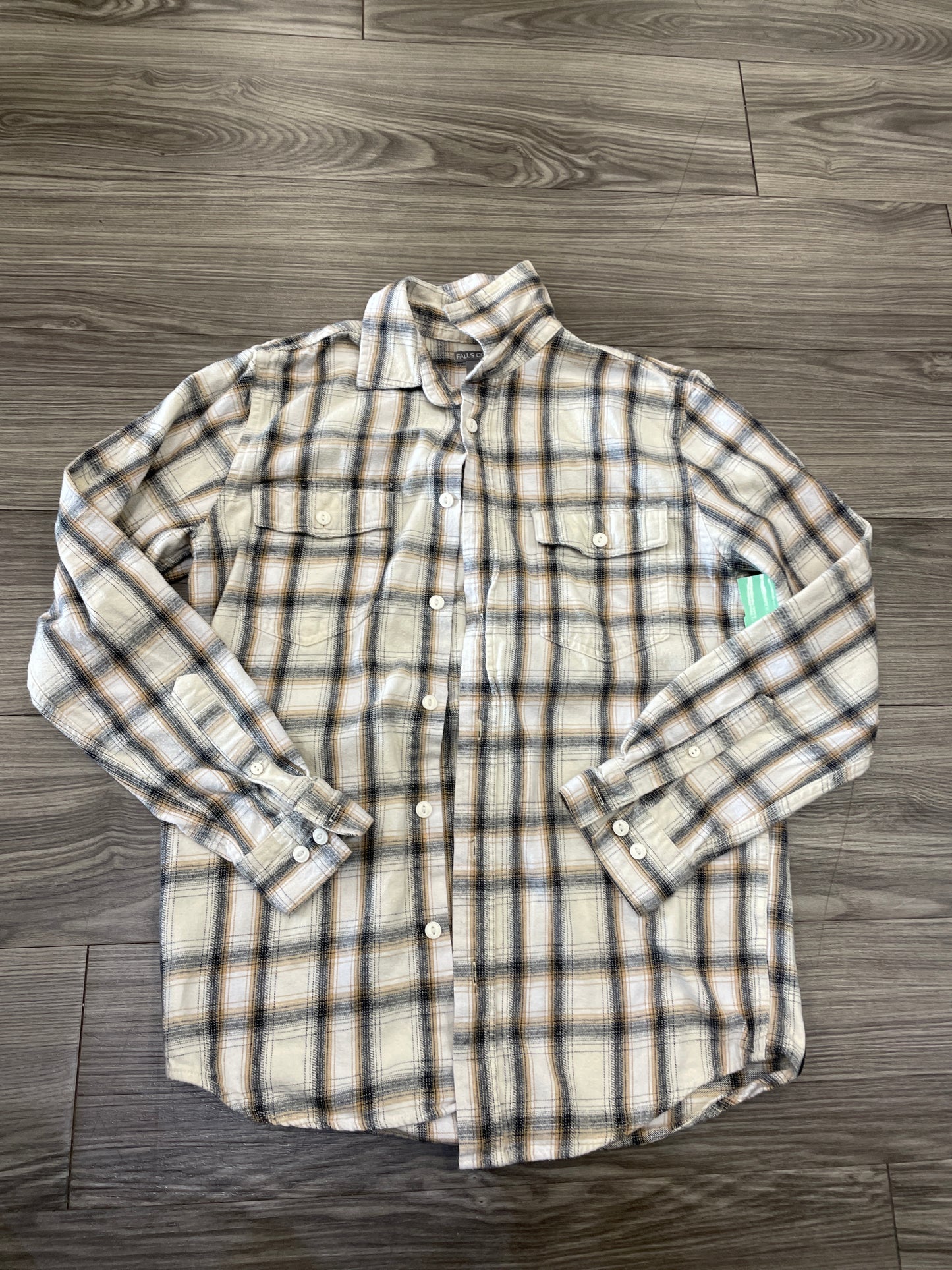 Top Long Sleeve By Falls Creek In Plaid Pattern, Size: S