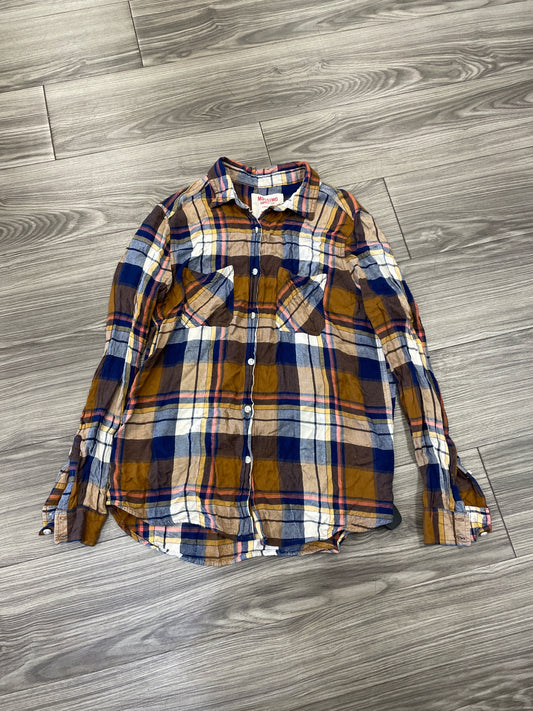 Top Long Sleeve By Mossimo In Plaid Pattern, Size: M