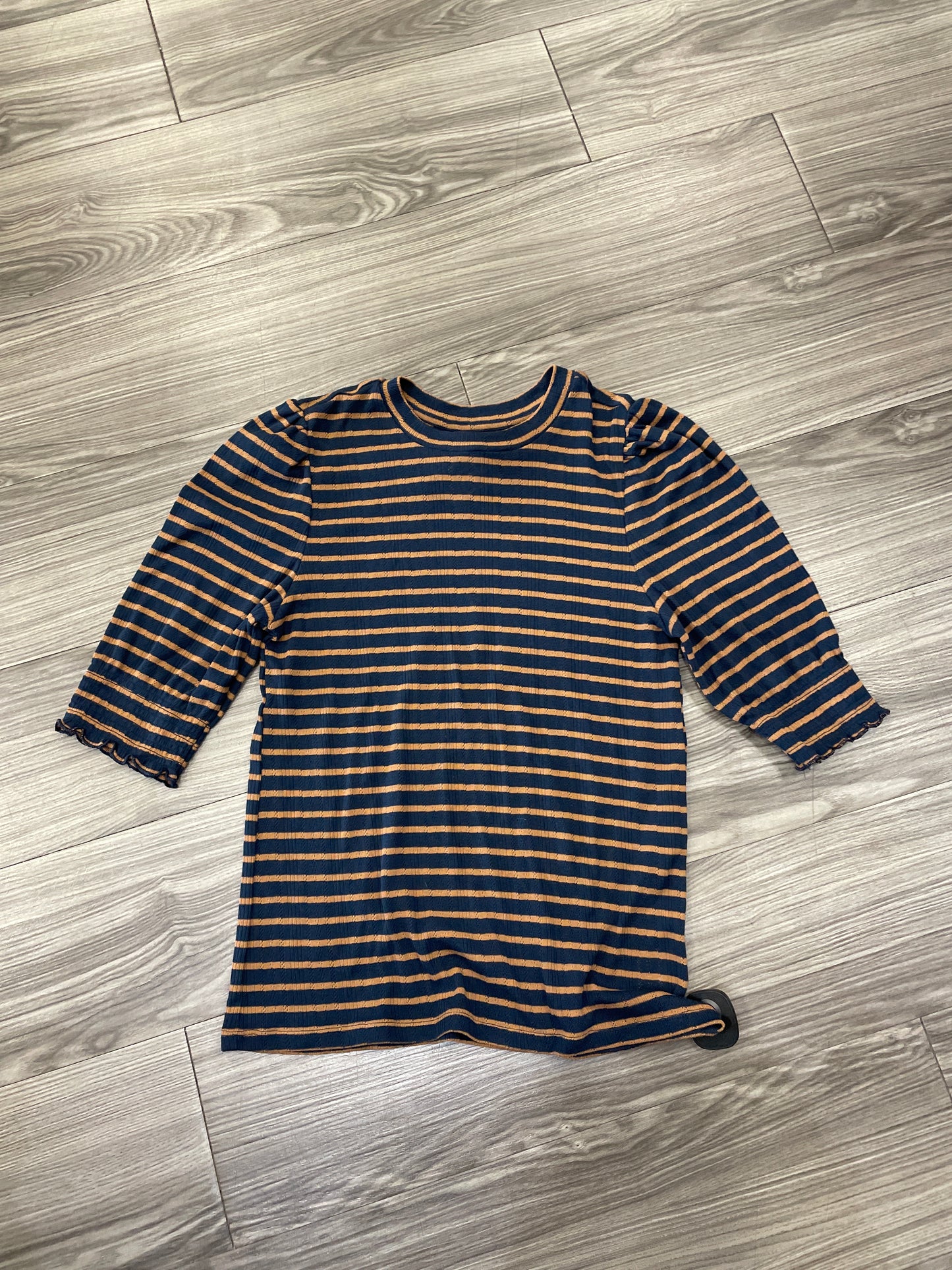 Top Short Sleeve By Lucky Brand In Striped Pattern, Size: M