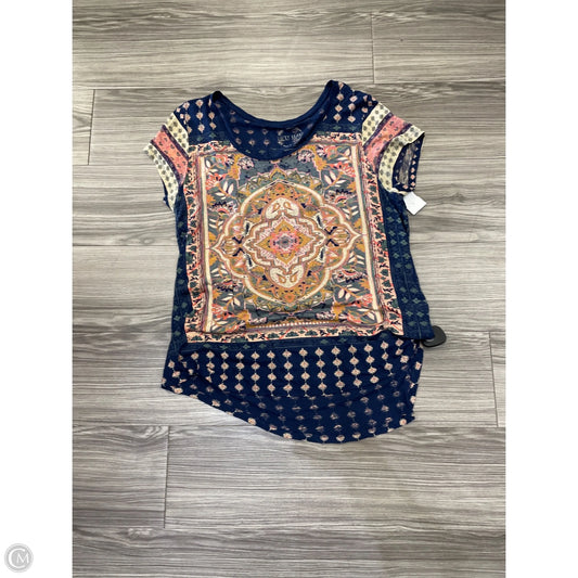 Top Short Sleeve By Lucky Brand In Multi-colored, Size: Xl