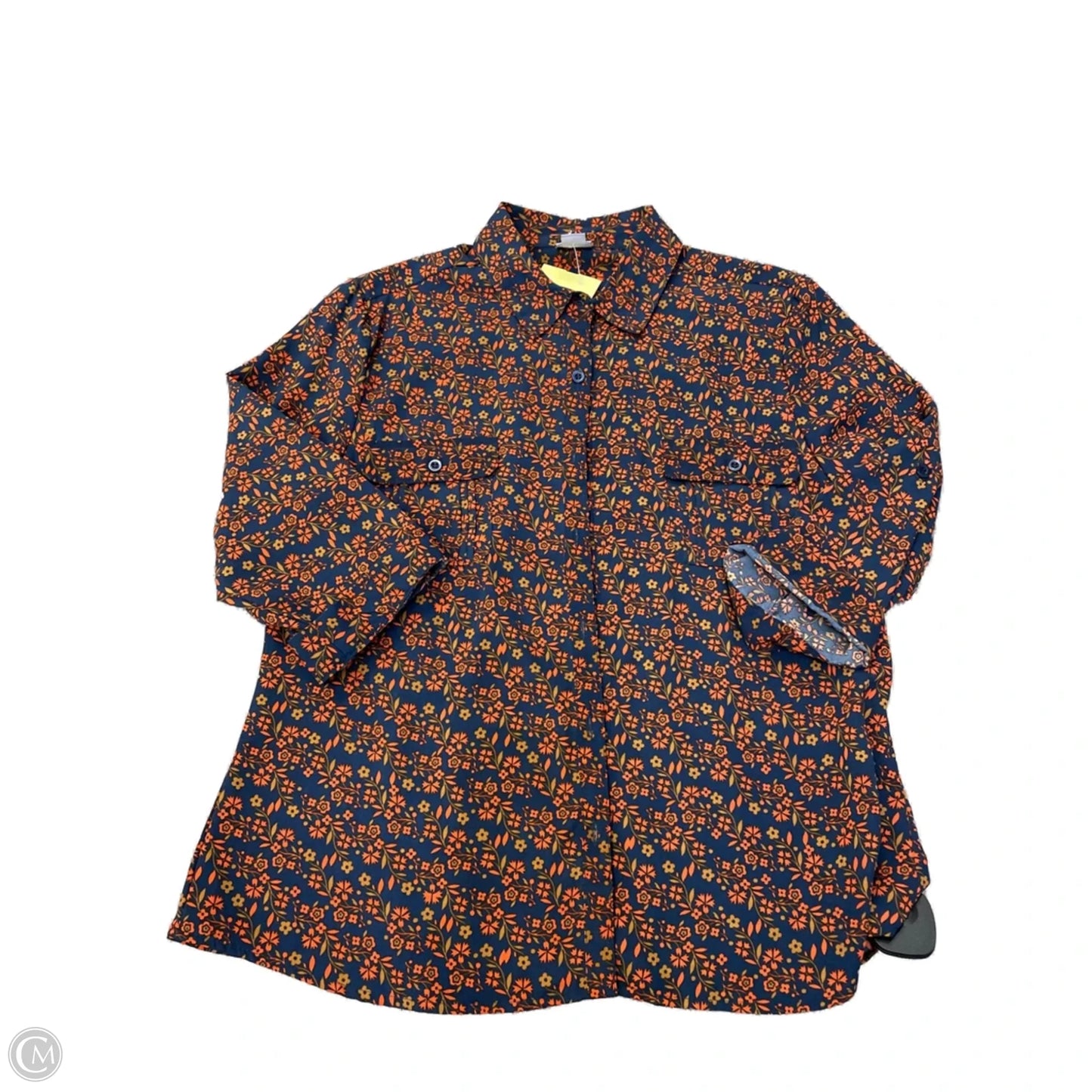 Top Long Sleeve By Laura Scott In Floral Print, Size: Lp
