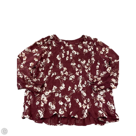 Top Long Sleeve By Maurices In Floral Print, Size: 3x