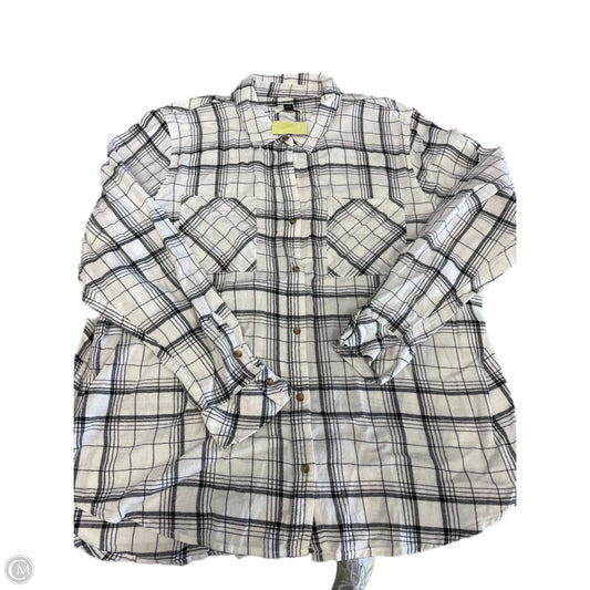 Top Long Sleeve By Universal Thread In Plaid Pattern, Size: Xxl