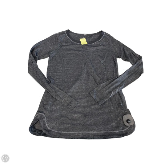 Athletic Top Long Sleeve Collar By Lululemon In Grey, Size: S