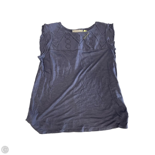 Top Short Sleeve By Loft In Blue, Size: L