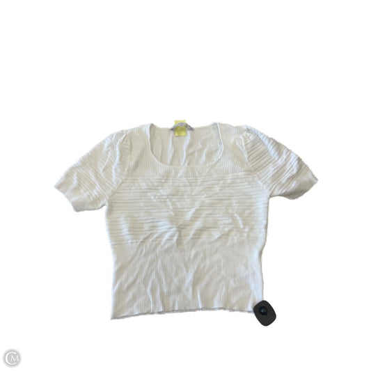 Top Short Sleeve By Celebrity Pink In White, Size: Xxl
