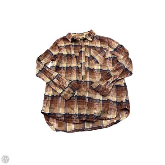 Top Long Sleeve By Clothes Mentor In Plaid Pattern, Size: L
