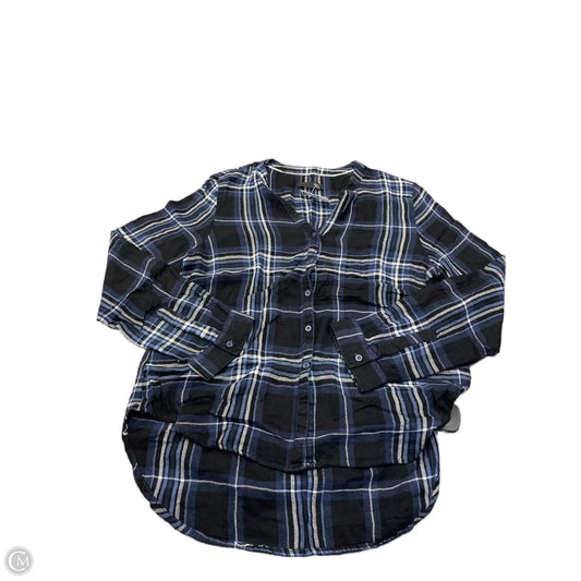 Top Long Sleeve By Max Jeans In Plaid Pattern, Size: L