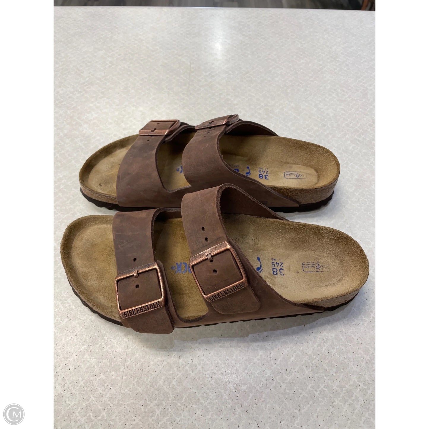 Sandals Flats By Birkenstock In Brown, Size: 8