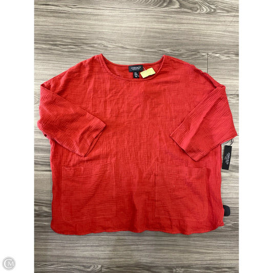 Top Long Sleeve By Jones And Co In Orange, Size: 2x