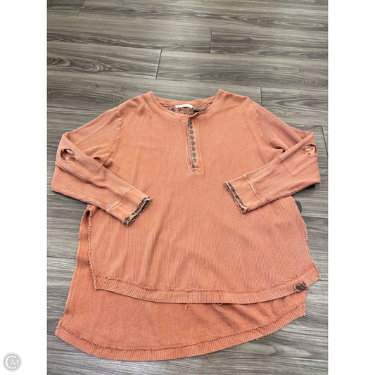 Top Long Sleeve By Free People In Orange, Size: L