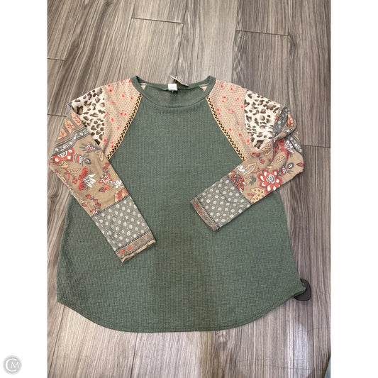 Top Long Sleeve By 7th Ray In Green, Size: Xl